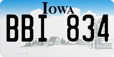 IA license plate BBI834