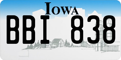 IA license plate BBI838