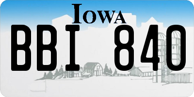 IA license plate BBI840