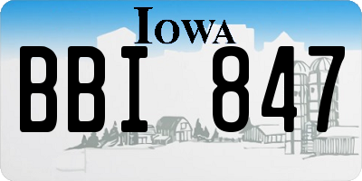IA license plate BBI847