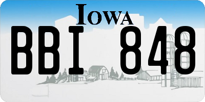 IA license plate BBI848