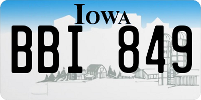 IA license plate BBI849