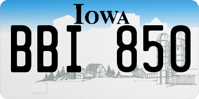 IA license plate BBI850