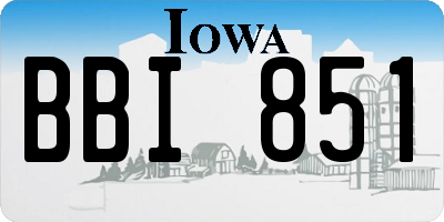 IA license plate BBI851