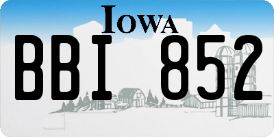 IA license plate BBI852