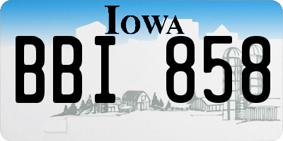 IA license plate BBI858