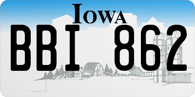 IA license plate BBI862