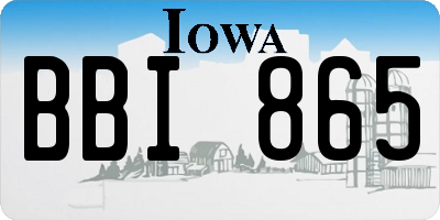 IA license plate BBI865