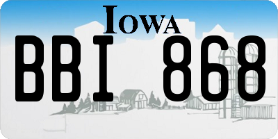 IA license plate BBI868