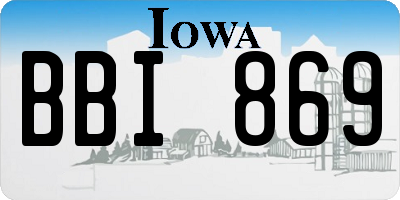 IA license plate BBI869