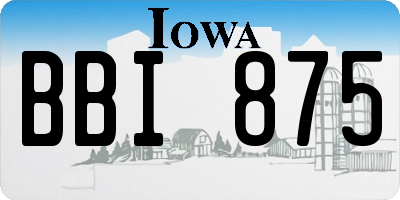 IA license plate BBI875