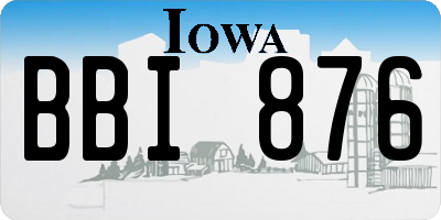 IA license plate BBI876
