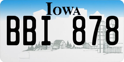 IA license plate BBI878