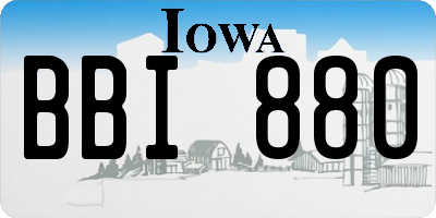 IA license plate BBI880