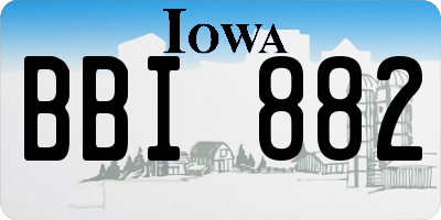 IA license plate BBI882