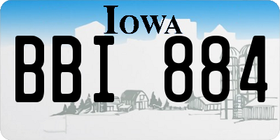 IA license plate BBI884