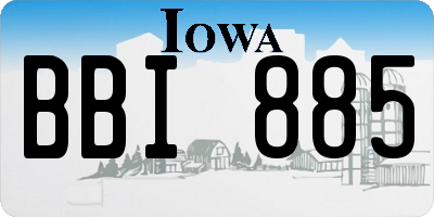 IA license plate BBI885