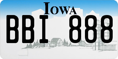 IA license plate BBI888