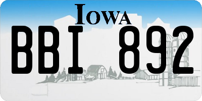 IA license plate BBI892