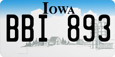 IA license plate BBI893