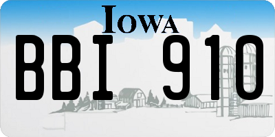 IA license plate BBI910