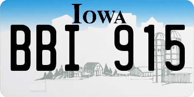 IA license plate BBI915