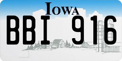 IA license plate BBI916