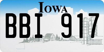IA license plate BBI917