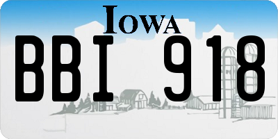 IA license plate BBI918