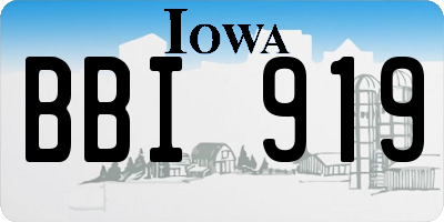 IA license plate BBI919