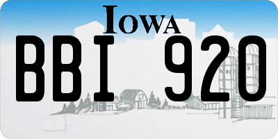 IA license plate BBI920