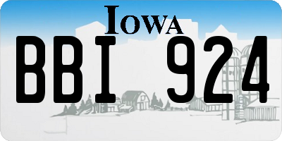 IA license plate BBI924