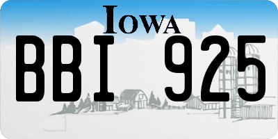 IA license plate BBI925