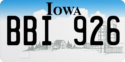 IA license plate BBI926