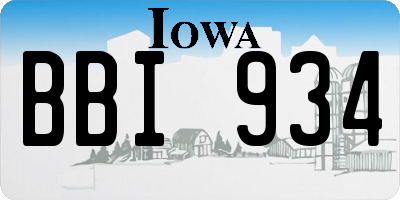 IA license plate BBI934