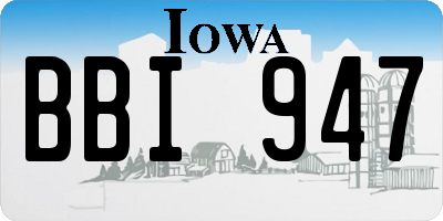 IA license plate BBI947