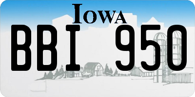 IA license plate BBI950