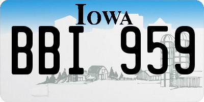 IA license plate BBI959