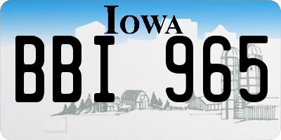 IA license plate BBI965