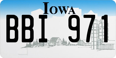 IA license plate BBI971