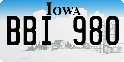 IA license plate BBI980