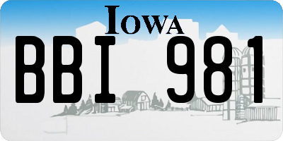 IA license plate BBI981
