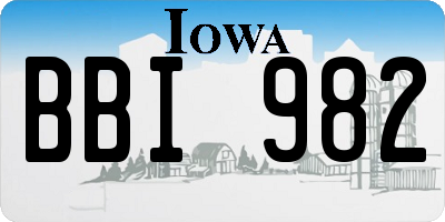 IA license plate BBI982