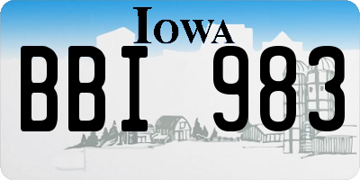 IA license plate BBI983