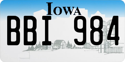 IA license plate BBI984