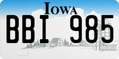 IA license plate BBI985