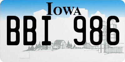 IA license plate BBI986