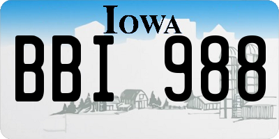 IA license plate BBI988