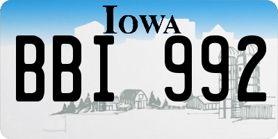 IA license plate BBI992