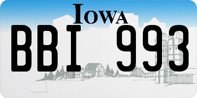 IA license plate BBI993
